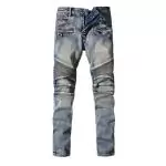 balmain jeans stretch distressed skinny stretch bleu